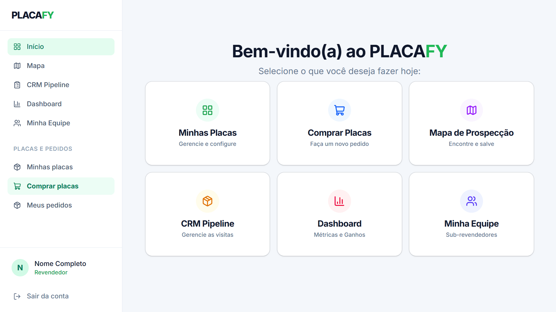 App Placafy Dashboard